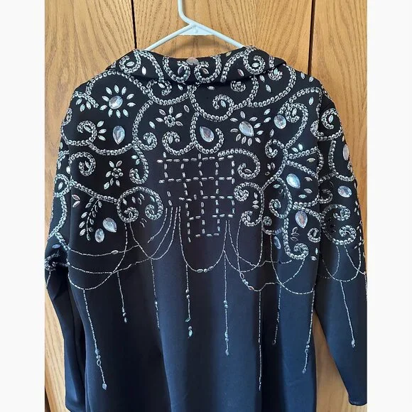 ASOS Curve Black Blazer/Mini Dress with beading &n sequines - Picture 3 of 7